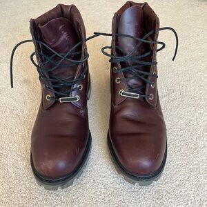 Men's Timberland Maroon Combat Boots